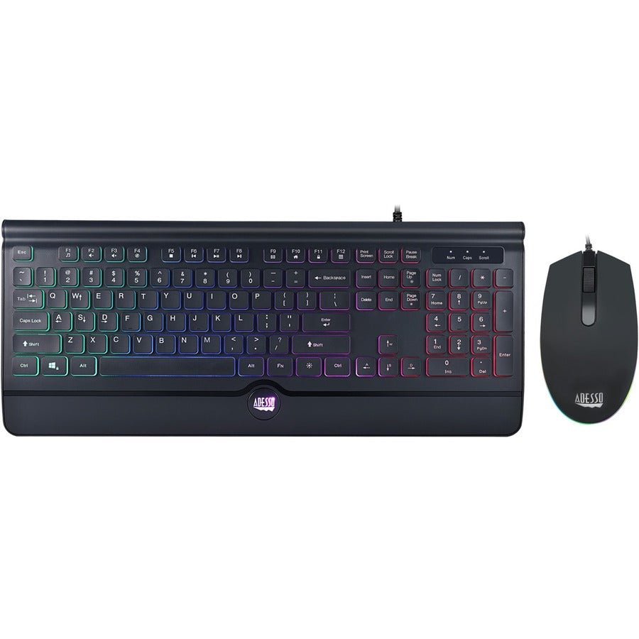 Adesso EasyTouch 137CB Illuminated Gaming Keyboard and Mouse Combo with Multi-Colored Backlighting