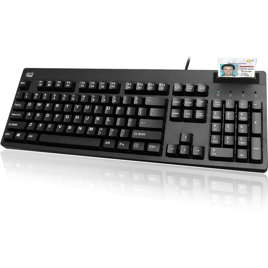 Adesso EasyTouch 630SB TAA Smart Card Keyboard with Antimicrobial Design and 2X Print Keys