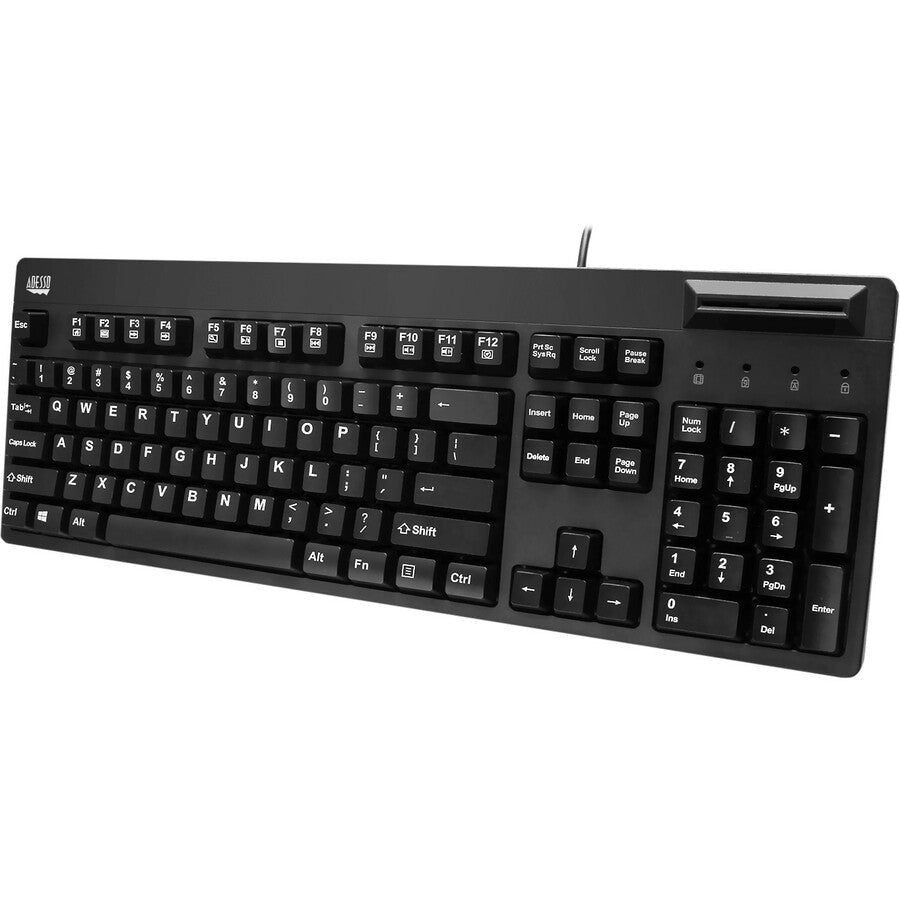 Adesso EasyTouch 630SB TAA Smart Card Keyboard with Antimicrobial Design and 2X Print Keys