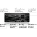 Adesso EasyTouch 630SB TAA Smart Card Keyboard with Antimicrobial Design and 2X Print Keys