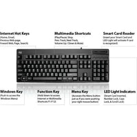 Adesso EasyTouch 630SB TAA Smart Card Keyboard with Antimicrobial Design and 2X Print Keys