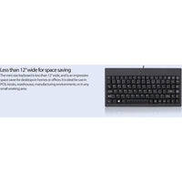 Adesso EasyTouch AKB - 110B Mini Keyboard - USB/PS2, 87 Keys, Space - Saving Design, Membrane Keys - Store 42