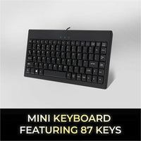 Adesso EasyTouch AKB - 110B Mini Keyboard - USB/PS2, 87 Keys, Space - Saving Design, Membrane Keys - Store 42