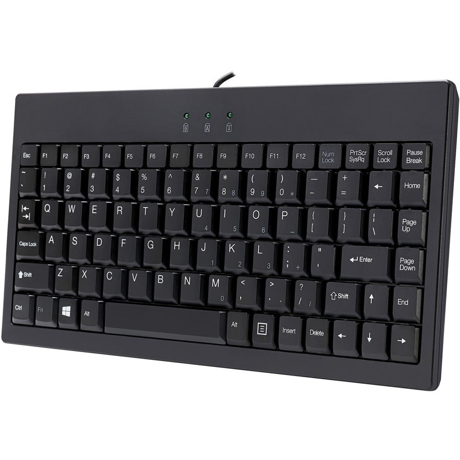 Adesso EasyTouch AKB-110B Mini Keyboard - USB/PS2, 87 Keys, Space-Saving Design, Membrane Keys