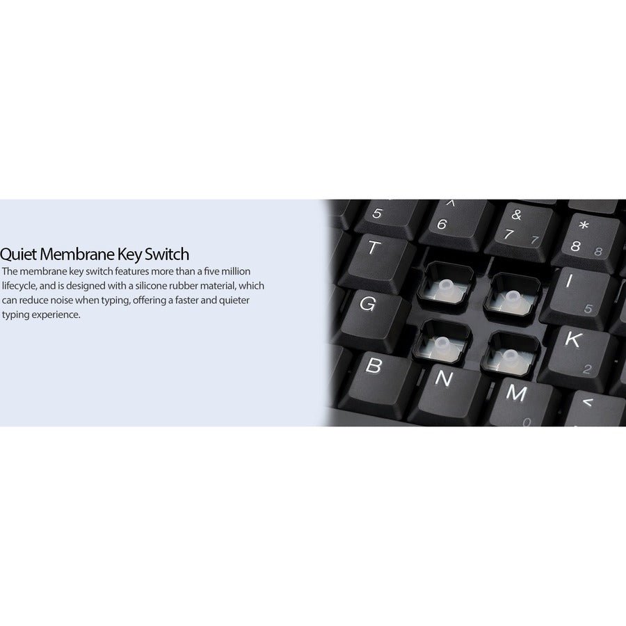 Adesso EasyTouch AKB - 110B Mini Keyboard - USB/PS2, 87 Keys, Space - Saving Design, Membrane Keys - Store 42