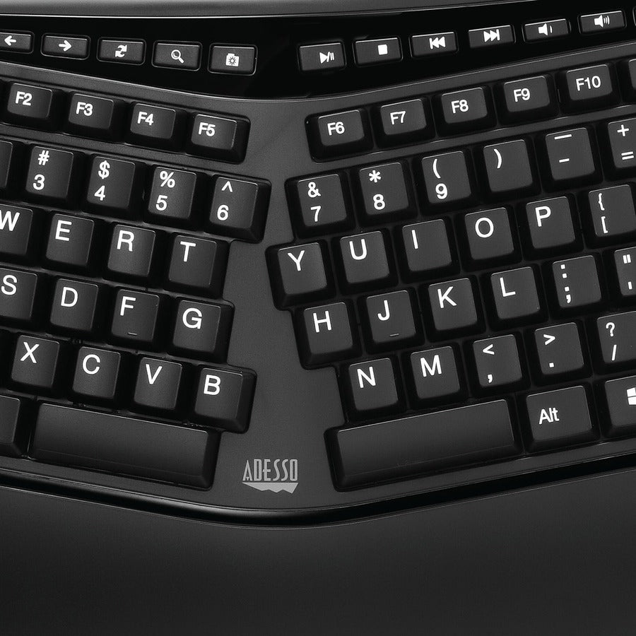 Adesso Ergonomic Desktop Keyboard with Integrated Palm Rest and Split Design for Comfort