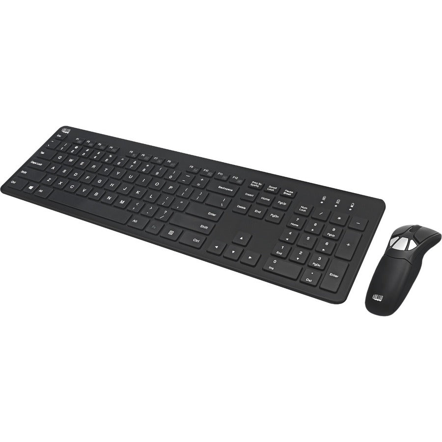 Adesso Go Plus Air Mouse Keyboard - 2.4GHz Wireless, Compact, Portable with Multimedia Controls
