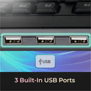 Adesso Multimedia Keyboard with 3 - Port USB Hub, Quiet Membrane Keys & 14 Hotkeys, Black - Store 42