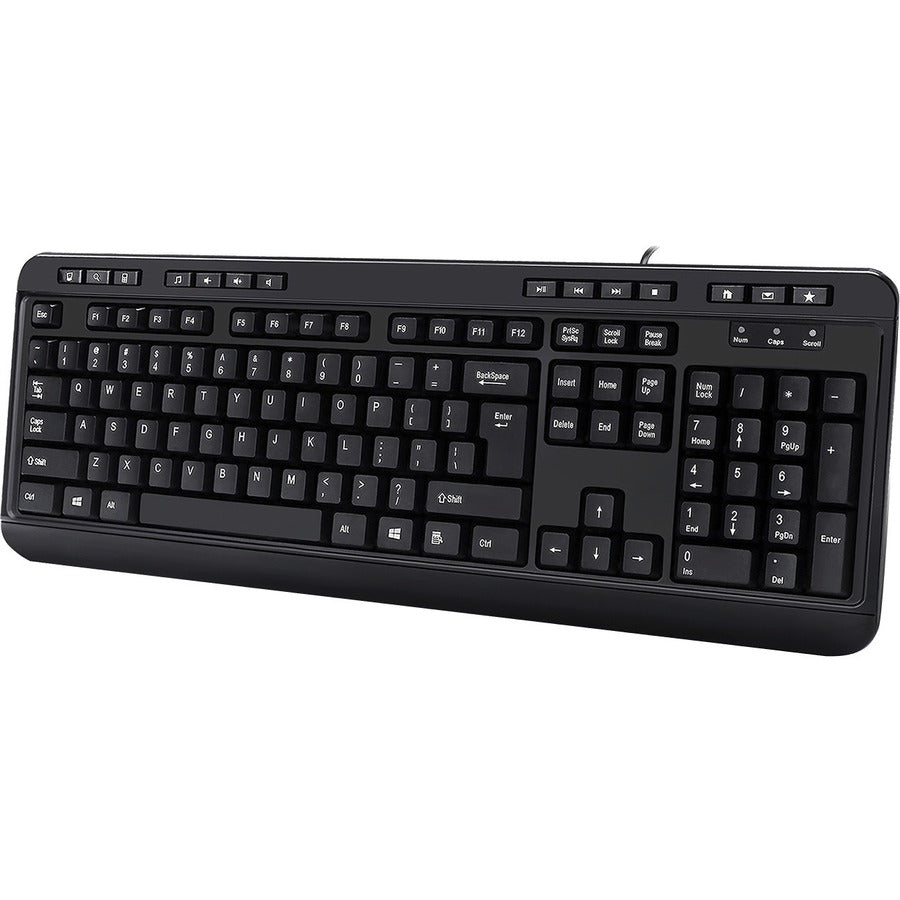 Adesso Multimedia Keyboard with 3 - Port USB Hub, Quiet Membrane Keys & 14 Hotkeys, Black - Store 42