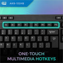 Adesso Multimedia Keyboard with 3 - Port USB Hub, Quiet Membrane Keys & 14 Hotkeys, Black - Store 42