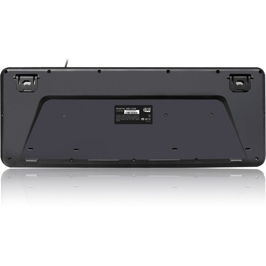Adesso Multimedia Keyboard with 3 - Port USB Hub, Quiet Membrane Keys & 14 Hotkeys, Black - Store 42