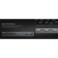 Adesso Multimedia Keyboard with 3 - Port USB Hub, Quiet Membrane Keys & 14 Hotkeys, Black - Store 42