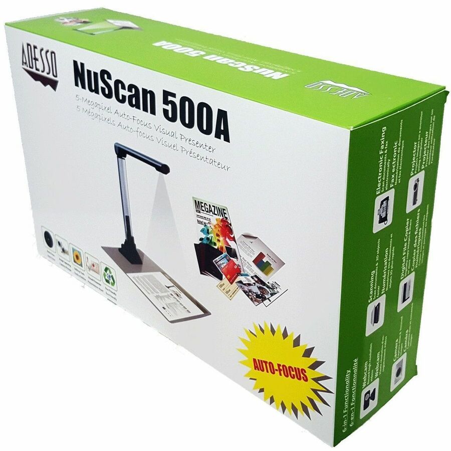 Adesso NuScan 500A 5MP Auto-Focus Visual Presenter for High-Quality Image Capture and Editing