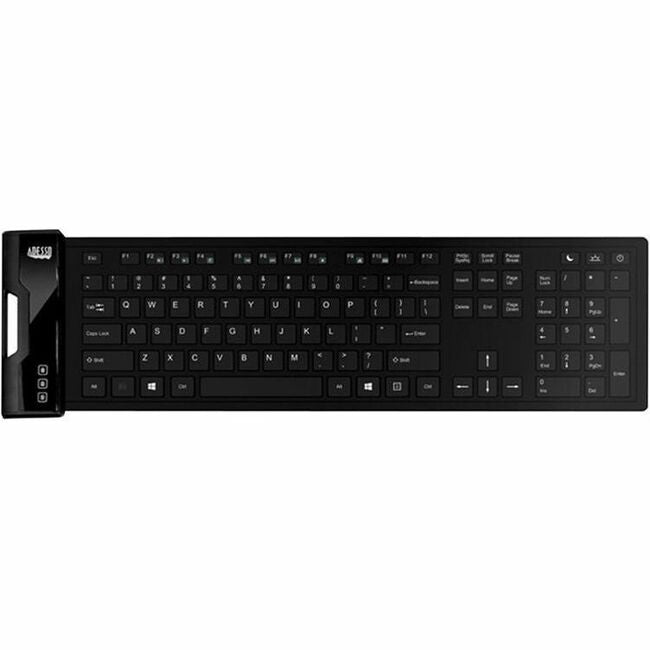 Adesso SlimTouch 232 Antimicrobial Waterproof Flex Keyboard - Flexible, Portable, Multimedia Hotkeys