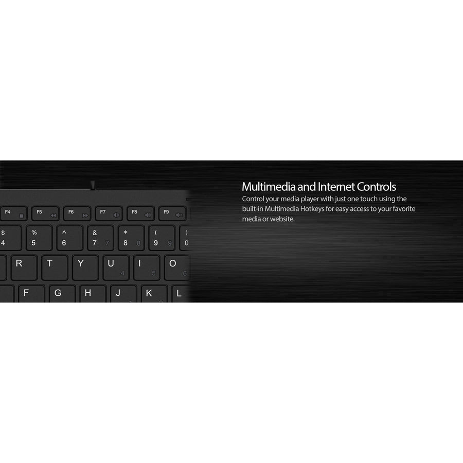 Adesso SlimTouch 510 Mini Keyboard with 2 - Port USB Hub - Compact 78 - Key Design for Efficient Typing - Store 42