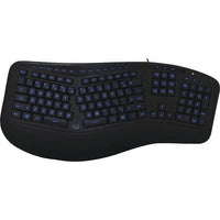 Adesso Tru-Form 150 Ergonomic Keyboard with 3-Color Backlight, Split Key Design, and Integrated Palm Rest Default Title