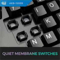 Adesso Tru-Form 150 Ergonomic Keyboard with 3-Color Backlight, Split Key Design, and Integrated Palm Rest