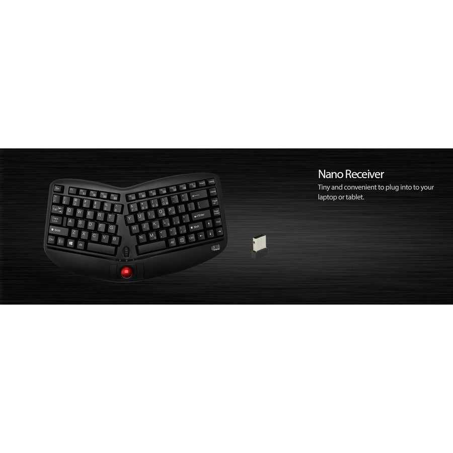 Adesso Tru - Form 3150 Wireless Ergonomic Trackball Keyboard with Built - In Scroll Wheel, Palm Rest - Store 42