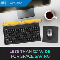 Adesso Wireless 2.4G Mini Trackball Keyboard with Built-in Trackball for Compact Spaces