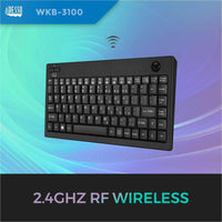 Adesso Wireless 2.4G Mini Trackball Keyboard with Built-in Trackball for Compact Spaces