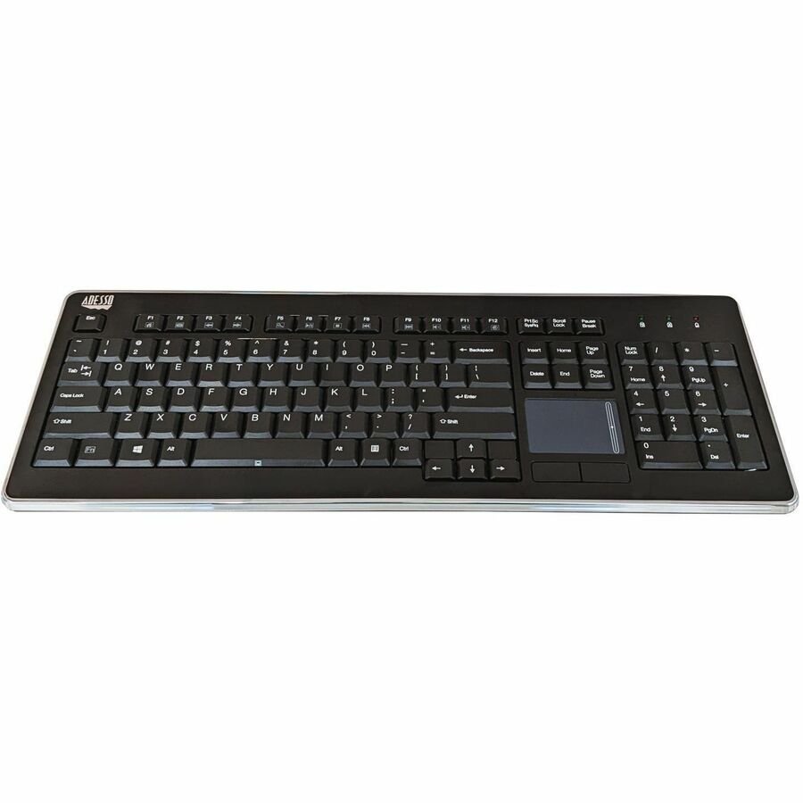 Adesso Wireless SlimTouch 104 - Key Touchpad Keyboard with Multimedia Hotkeys - Elegant Black Design - Store 42