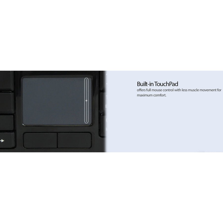 Adesso Wireless SlimTouch 104 - Key Touchpad Keyboard with Multimedia Hotkeys - Elegant Black Design - Store 42