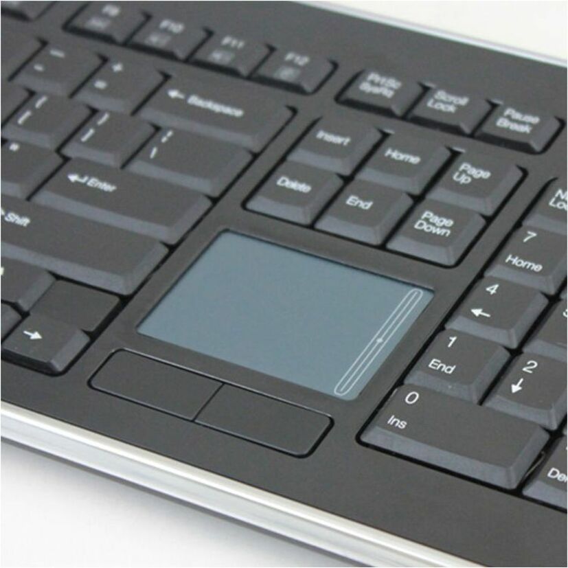 Adesso Wireless SlimTouch 104-Key Touchpad Keyboard with Multimedia Hotkeys - Elegant Black Design