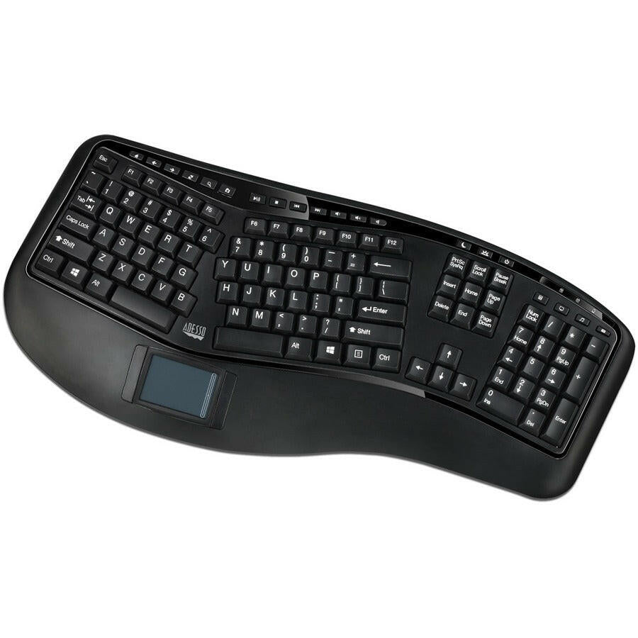 Adesso WKB - 4500UB Wireless 3D Ergonomic Touchpad Keyboard with Split Key Design & Hotkeys - Store 42