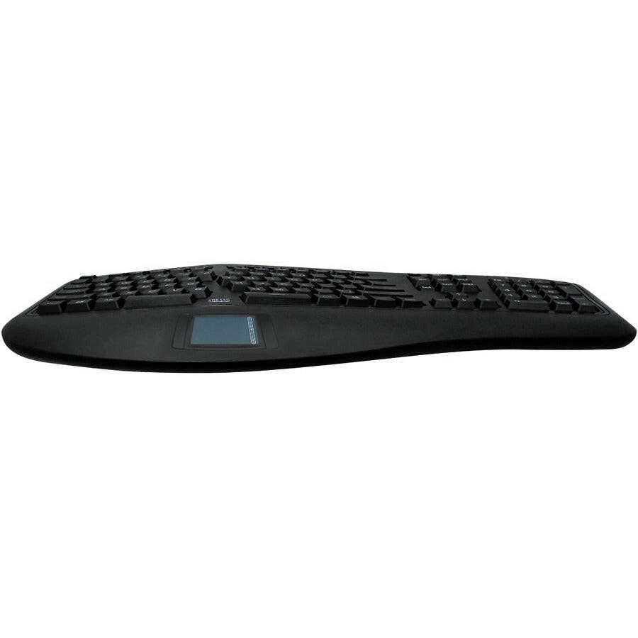 Adesso WKB - 4500UB Wireless 3D Ergonomic Touchpad Keyboard with Split Key Design & Hotkeys - Store 42
