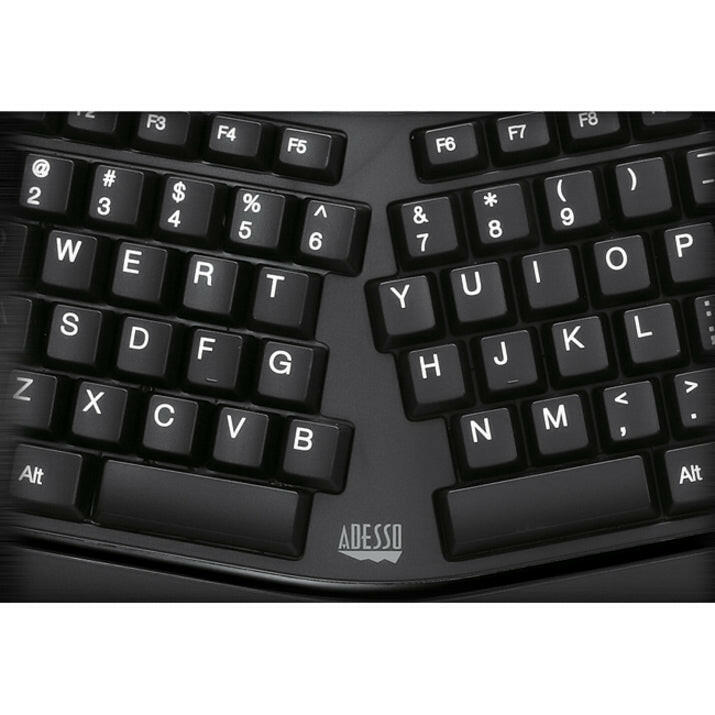 Adesso WKB - 4500UB Wireless 3D Ergonomic Touchpad Keyboard with Split Key Design & Hotkeys - Store 42