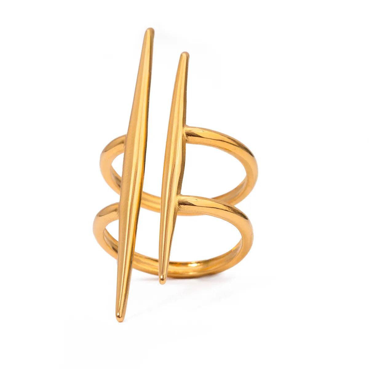 18K Gold-Plated Stainless Steel Asymmetrical Ring - Modern Minimalist Geometric Design - Store 42
