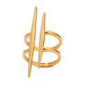 18K Gold-Plated Stainless Steel Asymmetrical Ring - Modern Minimalist Geometric Design - Store 42