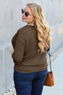 Basic Bae Full Size Round Neck Batwing Sleeve Top - Soft Stretch Rayon Blend, Opaque Design - Store 42