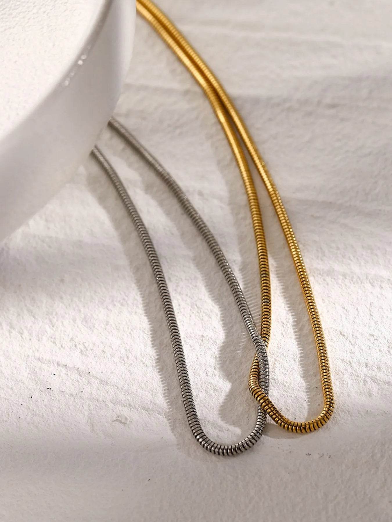Elegant 18K Gold-Plated Stainless Steel Two-Tone Layered Necklace for Women - Store 42
