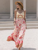 Printed Scoop Neck Cami Dress Caramel
