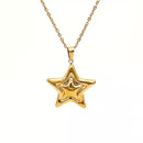 Stainless Steel Zircon Star Necklace