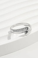 925 Sterling Silver Inlaid Zircon Ring Silver