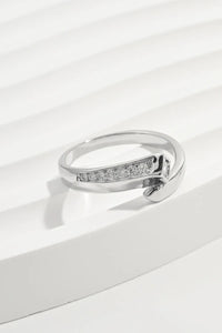 925 Sterling Silver Inlaid Zircon Ring Silver