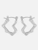 Elegant 18K Gold-Plated Stainless Steel Heart Earrings with Rhinestones - Trendy Jewelry Accessory - Store 42