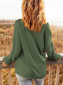 Button Detail Long Sleeve Knit Top