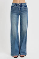 RISEN Full Size Tummy Control High Rise Wide Adjustable Waist Band Jeans Plus Size