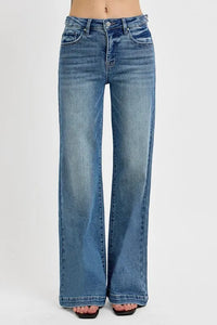 RISEN Full Size Tummy Control High Rise Wide Adjustable Waist Band Jeans Plus Size