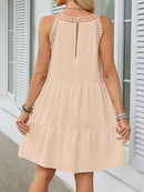 Ruffled Hem Lace Sleeveless Dress