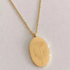 18K Gold-Plated Engraved Pendant Necklace style four One Size