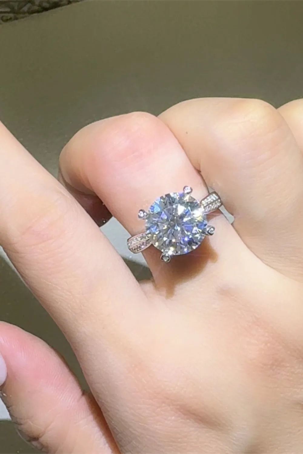 Elegant 5 Carat Moissanite Ring in 925 Sterling Silver with Certificate & Warranty