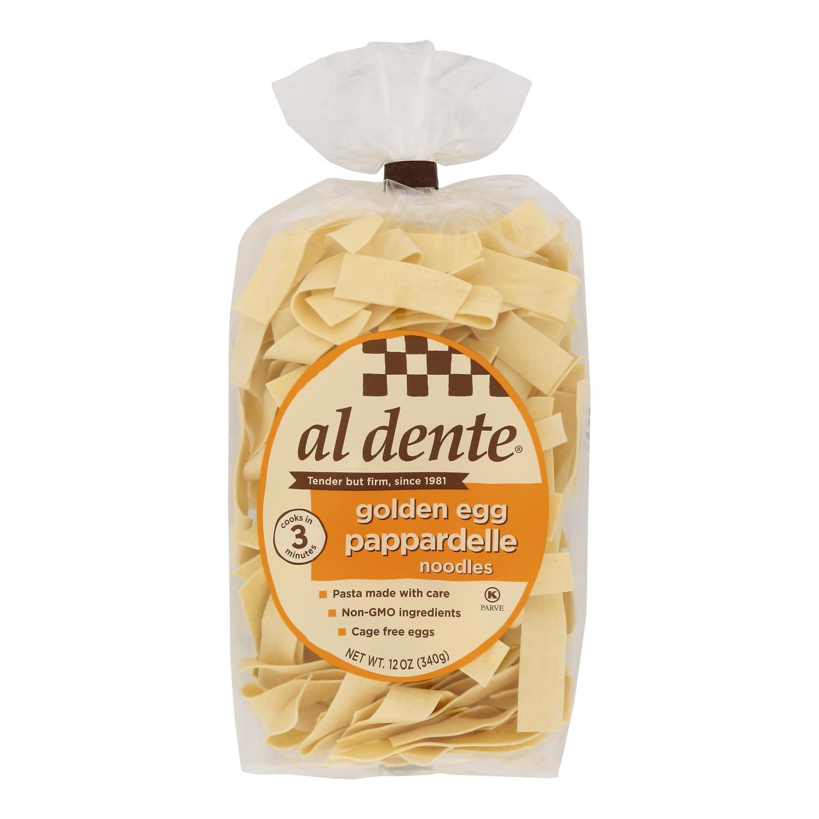 Al Dente Golden Egg Pappardelle - Fresh, Hand-Rolled Pasta, 6 Pack of 12 Oz Ribbons, Perfect for Sauces