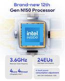 AOOSTAR N1 Pro Mini PC - Intel N150, 12GB RAM, 256/512GB M.2 SSD, Compact Design