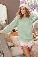Stylish BiBi Slub Terry Puff Shoulder Sweatshirt - Soft & Trendy Casual Wear, 100% Cotton - Store 42