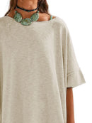 Oversized Round Neck Drop-Shoulder T-Shirt