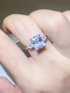 3 Carat Moissanite 925 Sterling Silver Square Shape Ring Silver
